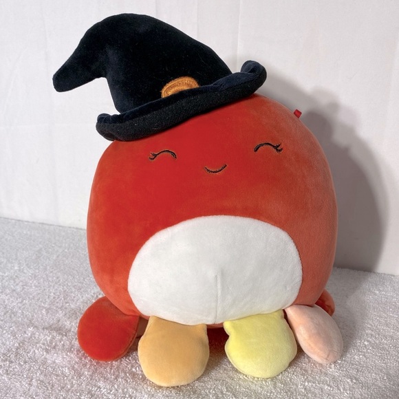 Squishmallows Orange Detra The Octopus W Witch Hat Halloween Plush - Picture 1 of 12